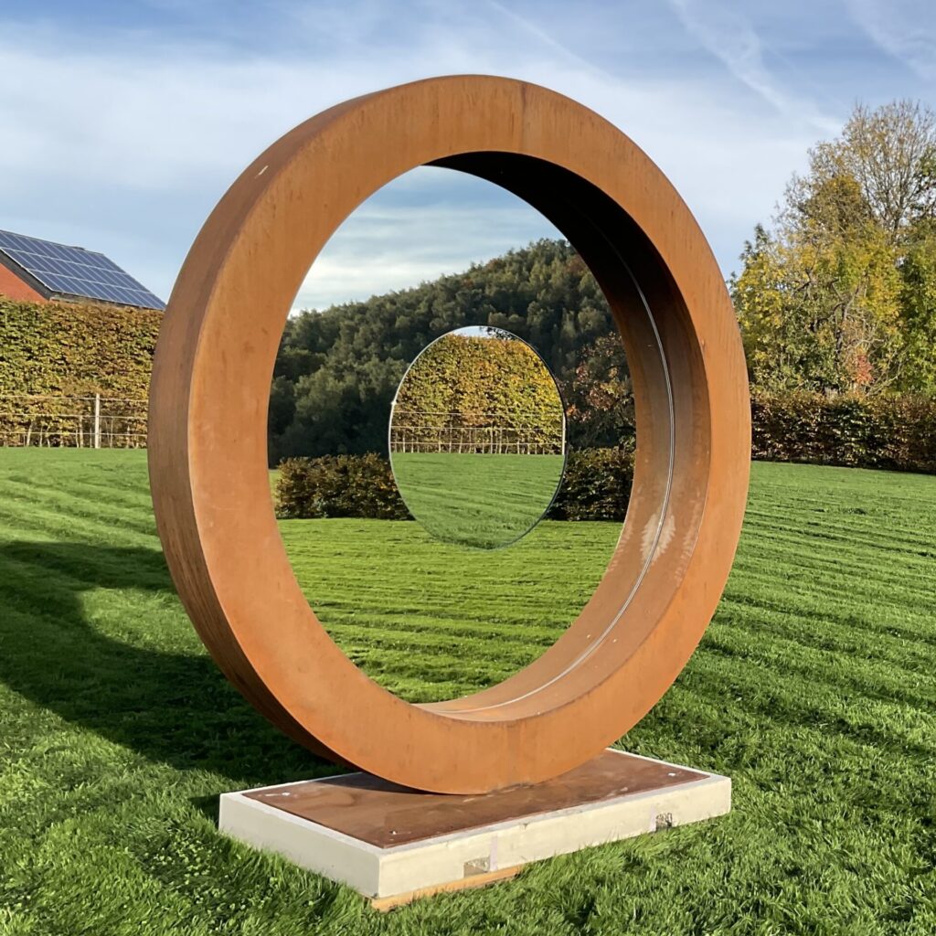 Reflections – miroir double face – acier corten